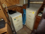 Tan 2-Door & Tan 3-Door File Cabinets - In Basement