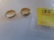 (2) Gold ColorMens Wedding Bands - Unknown If Real - Size 8'ish