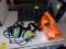 Radio Headset and Large Orange Flash Light and Motorola Hand Radio Changing