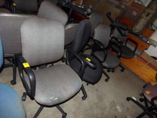 (4) Office Chairs, 3 Grey, 1 Black