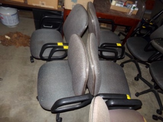 (4) Grey and Black Upholstered Office Chairs