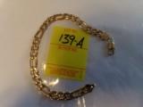 Gold Color Figuro Type 7'' Mens Bracelet, Unknown If Real