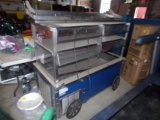 5' Cold Pan Serving Station, w/ (2) Overhead Shelves, Sneeze Guards, and Tr