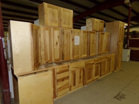 Hickory Shaker Kitchen Set, 15 Piece Set, 36'' Wall Cabinets w/24'' x 90''