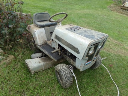 Old Gray Sears Riding Mower w Cast Alum. Deck Proxibid