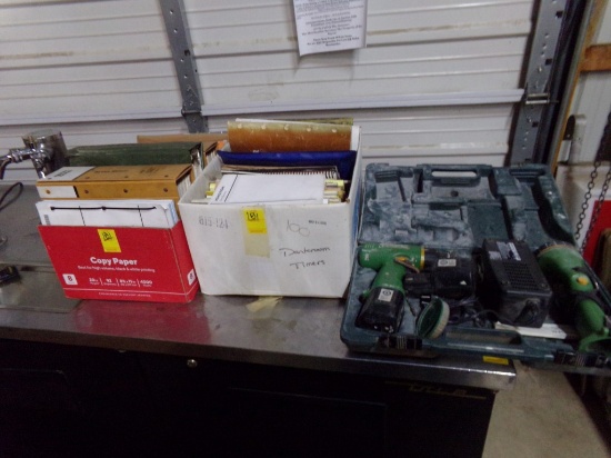Hitachi 12V Drill, Light, 2 Batteries and Charger in Case, and (2) Boxes of