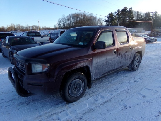 2008 Honda Ridgeline, 4DR Pickup, 4WD, Maroon, Auto Trans, 242,344 Miles, V