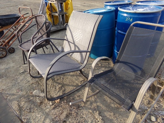 (4) Assorted Patio Chairs, (2) Are Rockers