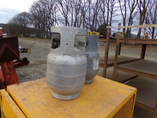 (2) Small Propane Tanks, (1) Alum, (1) Steel, 20LB Tanks, (2x Bid Price)