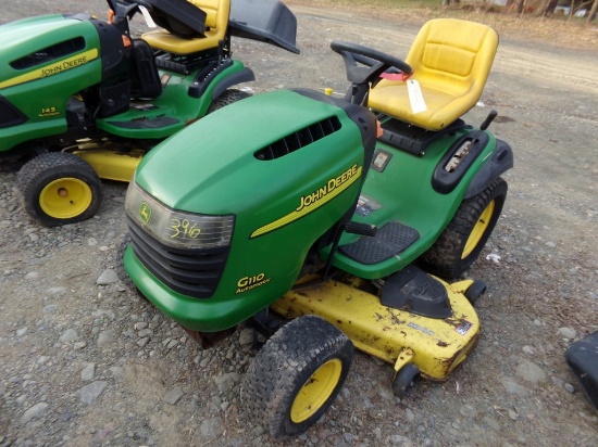 JD G110 Automatic, 54'' Deck, 25HP V Twin, Not Running, Turns Over, No Spar