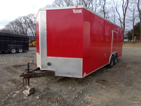 2018 Eagle Cargo Trailers, V Nose, 8.5 x 20, Enclosed Trailer Red, 9.990 LB