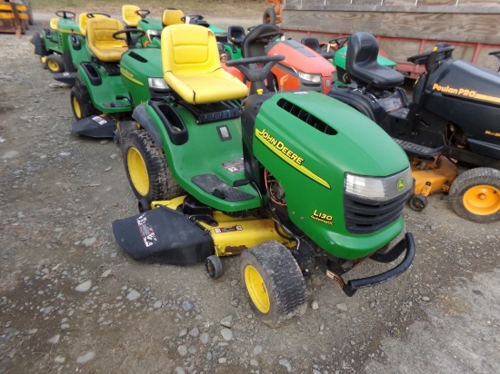 JD L130 Automatic 23 HP Kohler, 48'' Deck, 631 Hours, Runs & Drives, Deck i