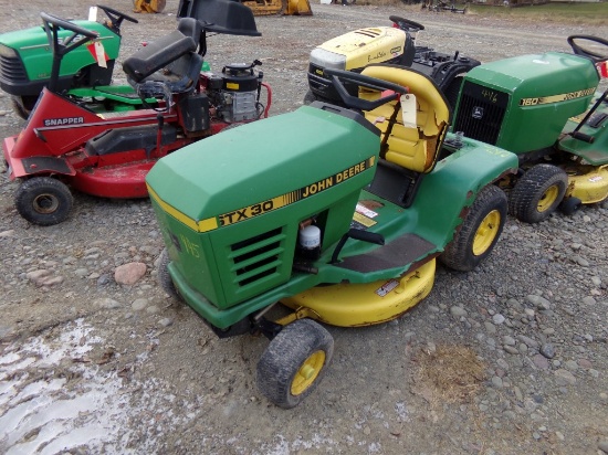 JD STX 30, 9HP Kohler, 30'' Deck, No Hours, Not Running, No Crank, S/N 5928