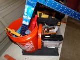 Bucket Full of Hardware and Hand Tools, w/ Bucket of Screws and Kneeling Pa