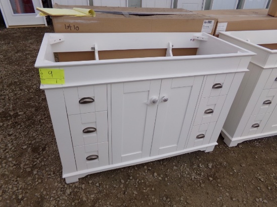New Fancy 48'' White Vanity w/6 Drawers and 2 Doors, New In Box