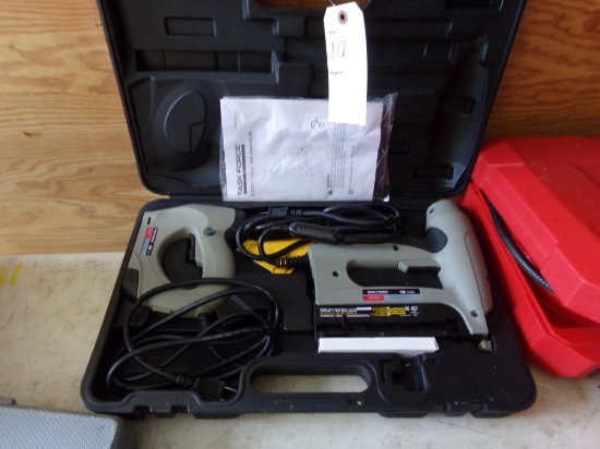 Task Force Electric Brad Nailer and Stapler Set.  Looks Brand New in Case.