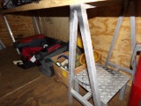 (2) Alum. Saw Horses.  And a Small Diamond Plate Stand.