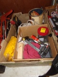Box With Misc. Tools, Clamps, Hammer, Caulk Gun, ETC