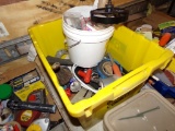 Recycle Tub of Misc. Tools, Tape, Clamps