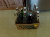Box with (10) French Water/Wine Bottles