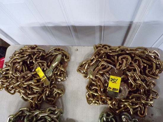 (2) 20' Grade 70 3/8'' Chain With Hook Ends, New - (2 X Bid Price)