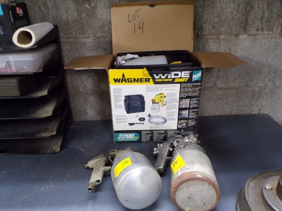 Wagner Wide shot Power Painter and (2) Pneumatic Paint Spray Guns