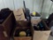 (1) Wooden Box (3) Boxes and (1) Green Tote with Cleaners Tools (2628)