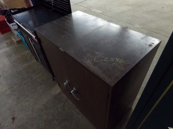 Locking Safe Woodgrain Office Cabinet w/Key, 2-Door, 6-Drawer  (2546)