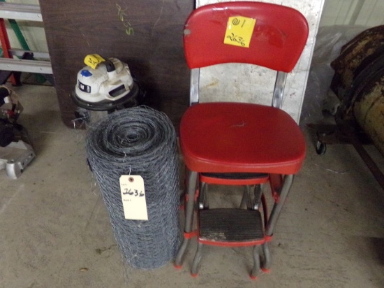 Red Stool - Roll of Chicken Wire (2636)
