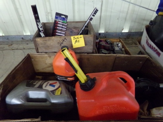 (3) Boxes of Oil - Gas Can - Air Tools (2649)
