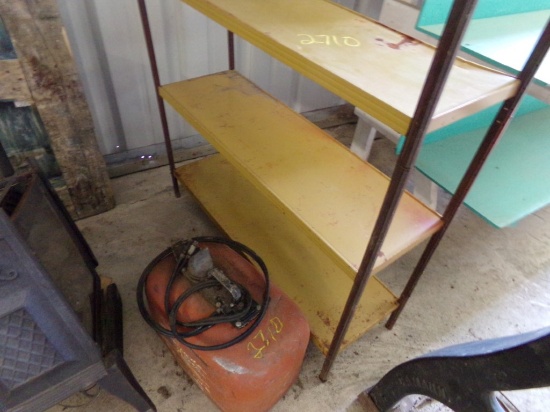Boat Gas Tank, Yellow Shelving Unit