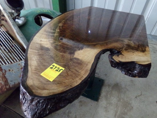 Handmade Walnut End Table w/Steel Base