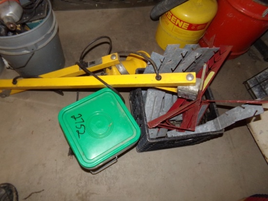 (2) Bins of Roof Jacks, Roofing Nails, Portable Light