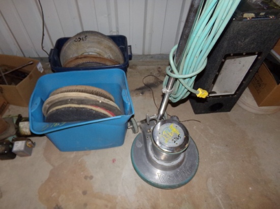 Deluxe Floor Buffer, (2) Totes of Pads