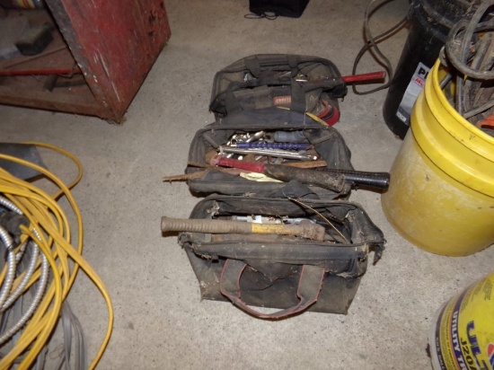 (3) Black Fabric Totes with Tools (#2859)