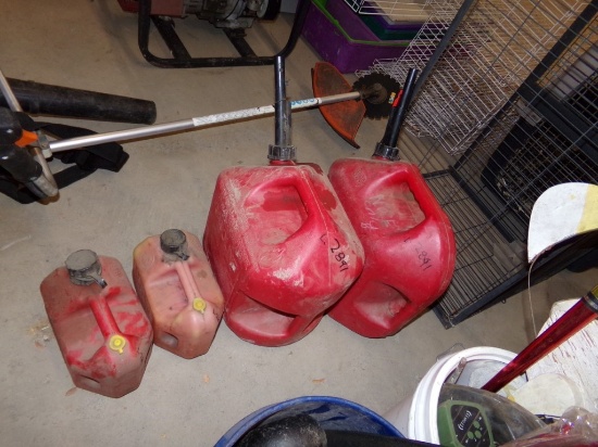 Group of 4 Gas Cans (2) 5 Gal & (2) 1 Gal (#2891)