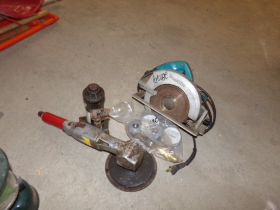 Makita Circ Saw, Compressed Gas Regulated , Air Grinder and Hydro Jack (#28