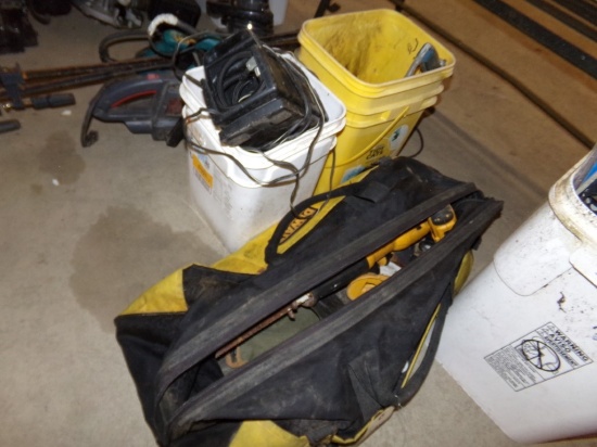 Dewalt Soft Tool Bag w/ Cordless Tools & (2) Buckets of Misc Tools (no batt