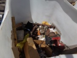 Tote Box w/Misc Parts and Items, Fuel Pump,Diesel Turbo Exhaust Manifolds,L