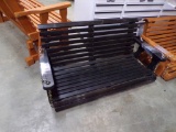 4' Amish Made Porch Swing Bench-Black