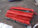 Pallet of ( 6 ) Rolls of Orange Safety Fence and ( 10 ) Green Metal Posts