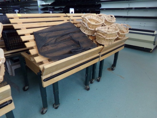 (2) Rolling, 36'' x 36'', Adjustble, Angle, Produce Tables (2 X BID PRICE)