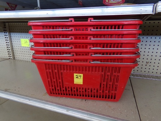 (6) Red Shopping Baskets ( 6 x BID PRICE)