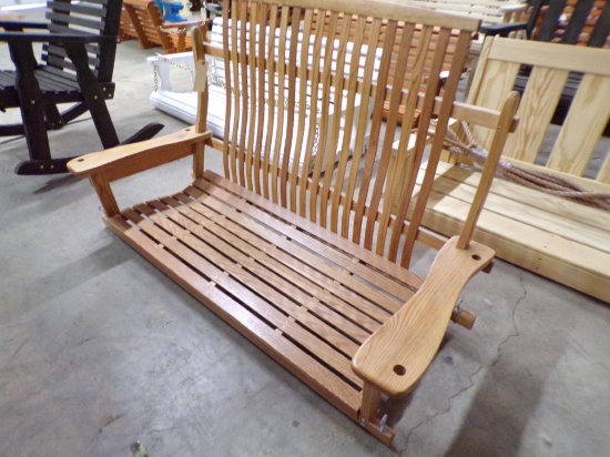 New Amish Made-4' Oak Porch Swing (77-S-4595)