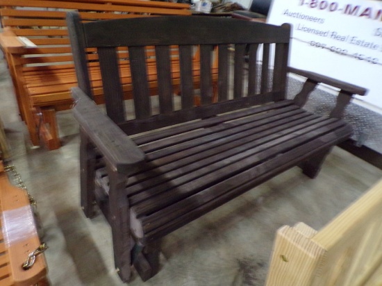 Amish Made 5' Dark Stained Glider Bench