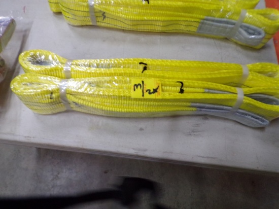 (2) New 3 Meter Lifting Straps-Yellow (2 X Bid Price)