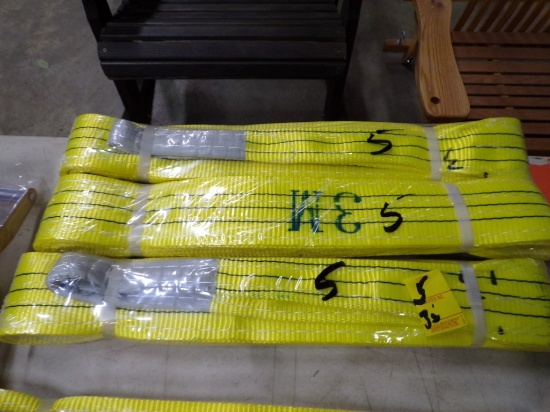 (3) New 3 Meter Lifting Straps-Yellow (3 X Bid Price)