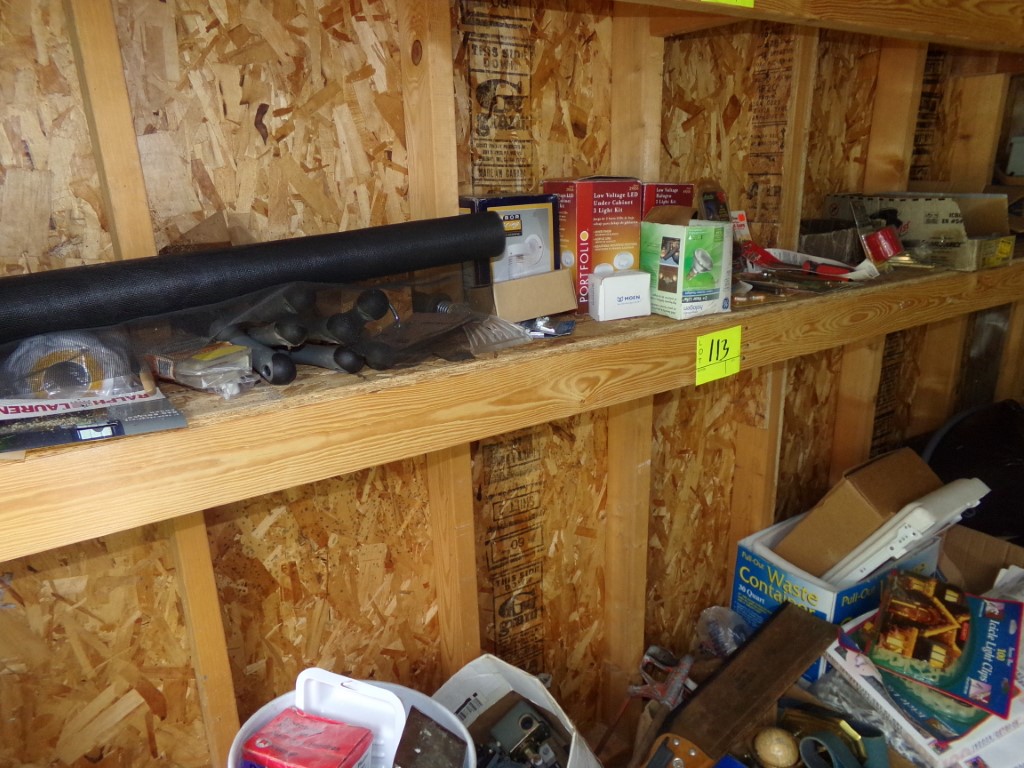 Contents of Lower Shelf Around Perimeter, Misc Proxibid