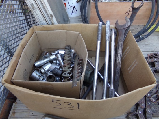 Large Box Full of 3/4 Sockets, Ratchets and Breaker Bars With a Couple Wren