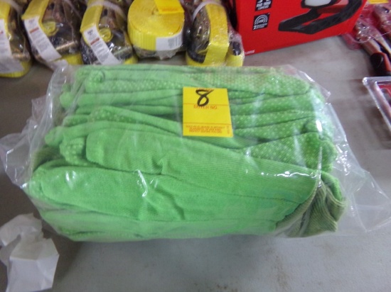New 10 Pack of Green Cloth Work Gloves
